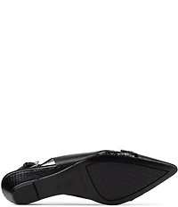 Donald Pliner Barbee Python Print Leather Pointed Toe Slingback Wedge Pumps