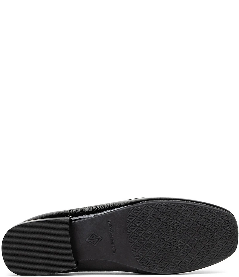 Donald Pliner Beyer Patent Leather Chain Hardware Studded Loafers