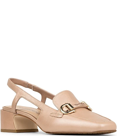 Donald Pliner Brandi Leather Bit Buckle Slingback Pumps