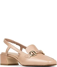 Donald Pliner Brandi Leather Bit Buckle Slingback Pumps