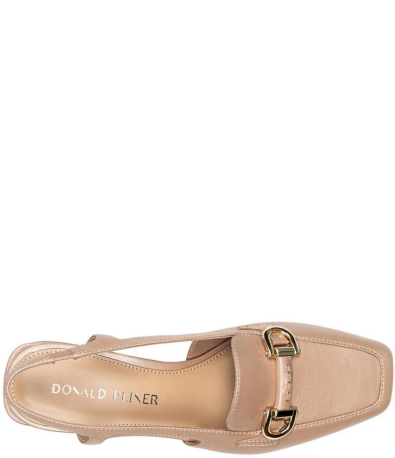 Donald Pliner Brandi Leather Bit Buckle Slingback Pumps