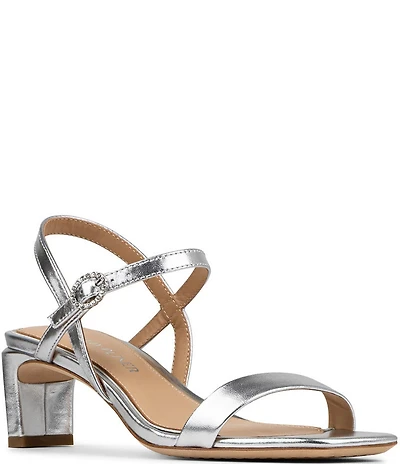 Donald Pliner Brazi Leather Kitten Heel Dress Sandals