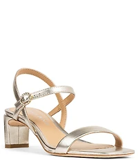 Donald Pliner Brazi Metallic Leather Kitten Heel Dress Sandals