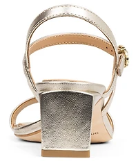 Donald Pliner Brazi Metallic Leather Kitten Heel Dress Sandals