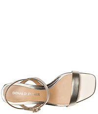 Donald Pliner Brazi Metallic Leather Kitten Heel Dress Sandals