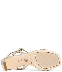 Donald Pliner Brazi Metallic Leather Kitten Heel Dress Sandals