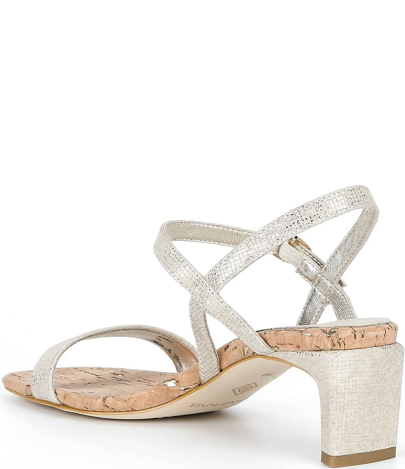 Donald Pliner Brazi Metallic Leather Quarter Strap Dress Sandals