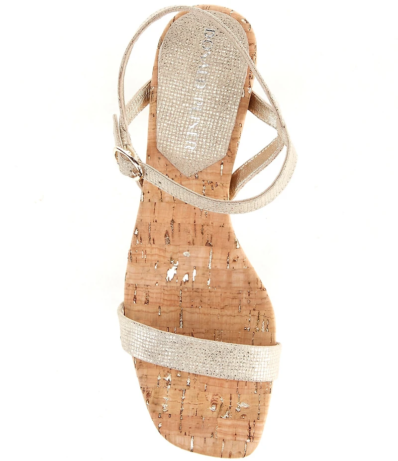 Donald Pliner Brazi Metallic Leather Quarter Strap Dress Sandals