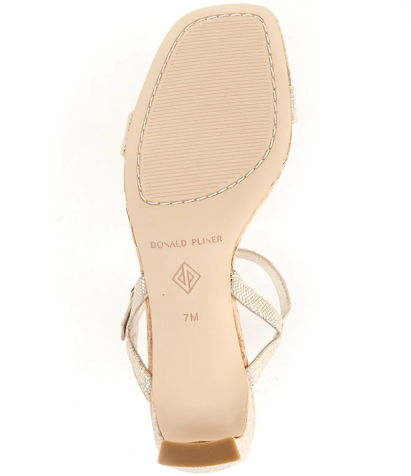 Donald Pliner Brazi Metallic Leather Quarter Strap Dress Sandals