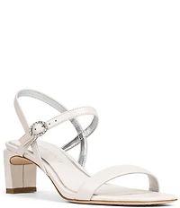 Donald Pliner Brazi Pearlized Leather Kitten Heel Dress Sandals