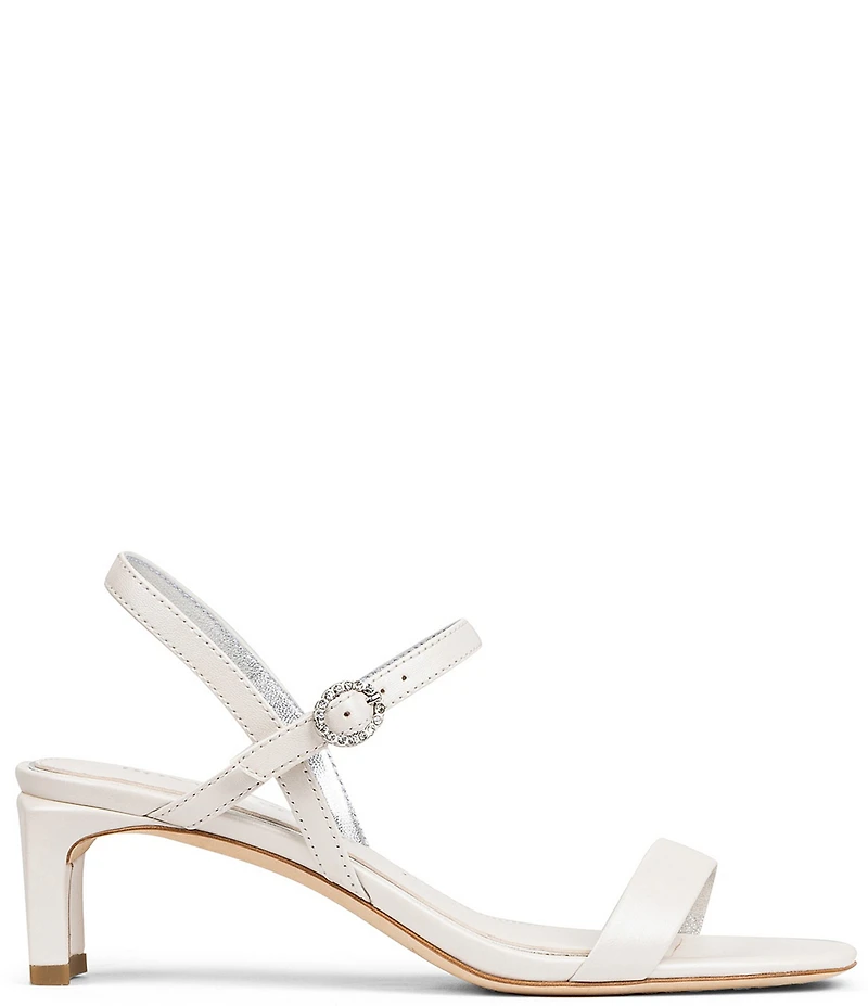 Donald Pliner Brazi Pearlized Leather Kitten Heel Dress Sandals