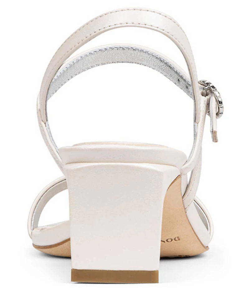 Donald Pliner Brazi Pearlized Leather Kitten Heel Dress Sandals