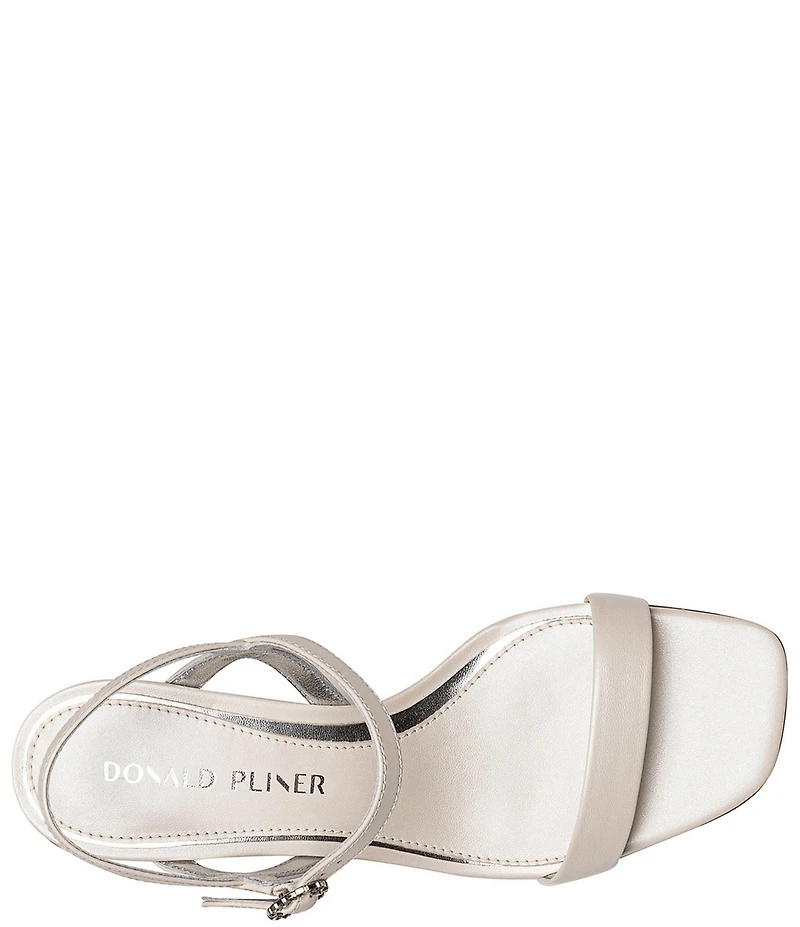 Donald Pliner Brazi Pearlized Leather Kitten Heel Dress Sandals