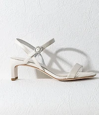 Donald Pliner Brazi Pearlized Leather Kitten Heel Dress Sandals