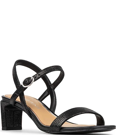 Donald Pliner Brazi Textured Leather Kitten Heel Dress Sandals