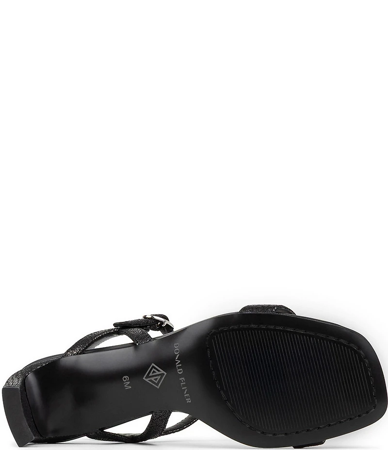 Donald Pliner Brazi Textured Leather Kitten Heel Dress Sandals