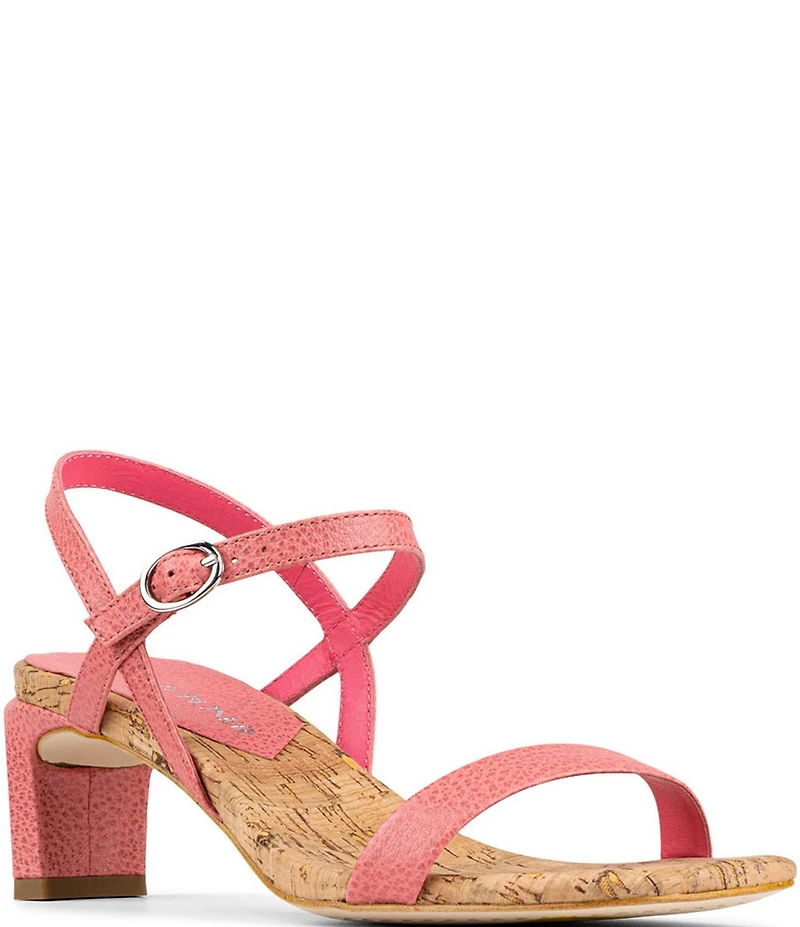 Donald Pliner Brazi Tumbled Leather Kitten Heel Dress Sandals