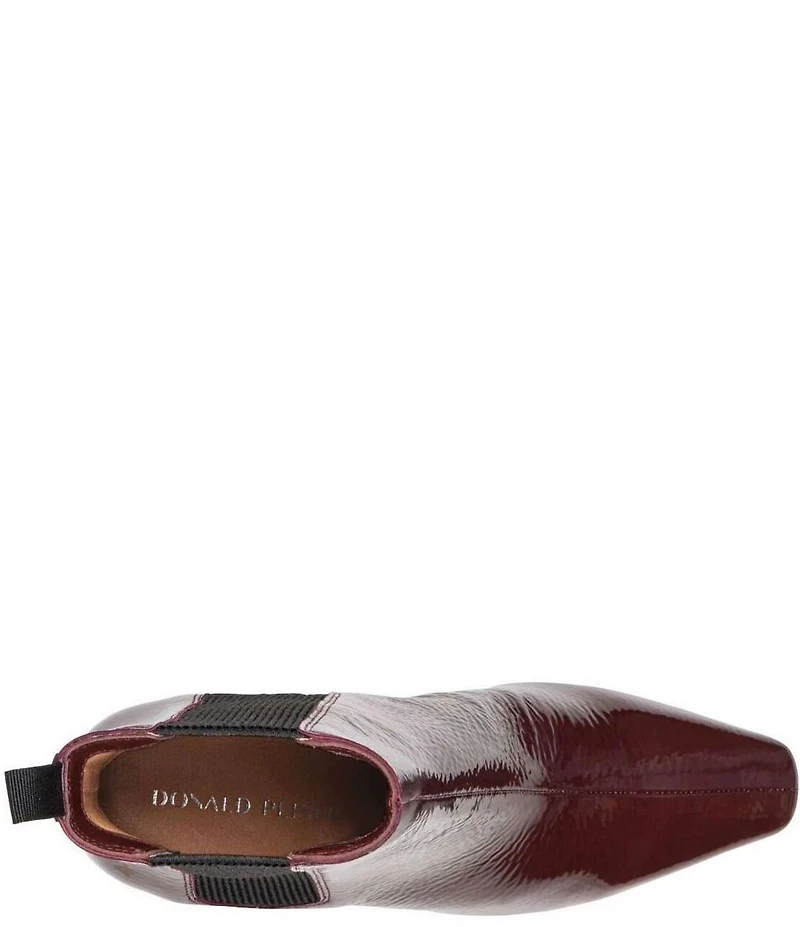 Donald Pliner Brittinie Crinkle Patent Leather Chelsea Dress Booties