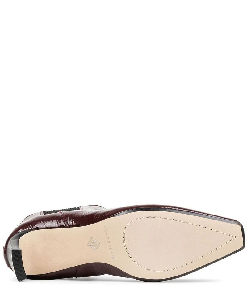 Donald Pliner Brittinie Crinkle Patent Leather Chelsea Dress Booties