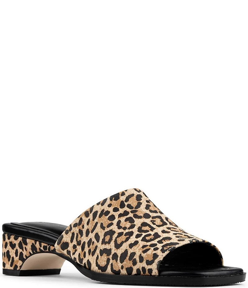 Donald Pliner Clodie Leopard Print Suede Slide Sandals
