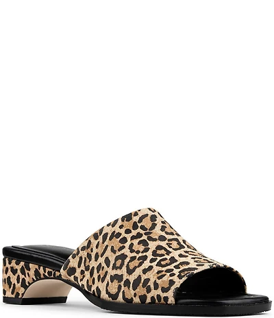 Donald Pliner Clodie Leopard Print Suede Slide Sandals