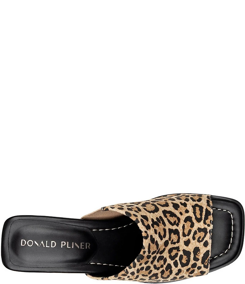 Donald Pliner Clodie Leopard Print Suede Slide Sandals
