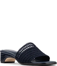 Donald Pliner Clodie Stretch Macrame Croco Heel Slide Sandals