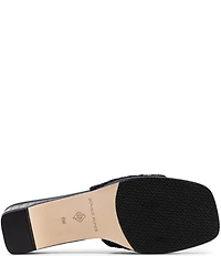 Donald Pliner Clodie Stretch Macrame Croco Heel Slide Sandals