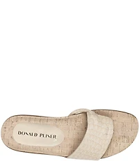 Donald Pliner Fifi Croco Embossed Patent Leather Thong Wedge Sandals