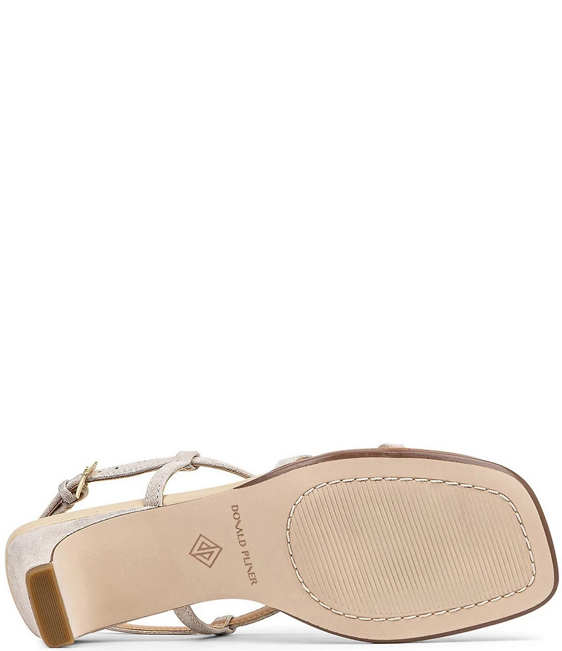 Donald Pliner Daffney Leather Slingback Block Heel Sandals