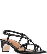 Donald Pliner Daffney Leather Slingback Croco Heel Sandals
