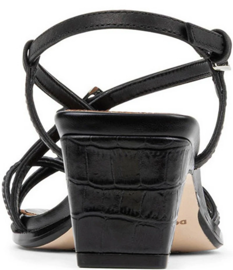 Donald Pliner Daffney Leather Slingback Croco Heel Sandals