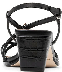 Donald Pliner Daffney Leather Slingback Croco Heel Sandals