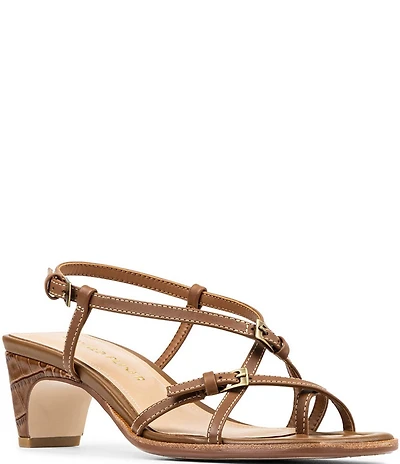 Donald Pliner Daffney Leather Slingback Croco Heel Sandals