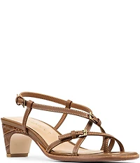 Donald Pliner Daffney Leather Slingback Croco Heel Sandals