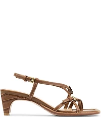 Donald Pliner Daffney Leather Slingback Croco Heel Sandals