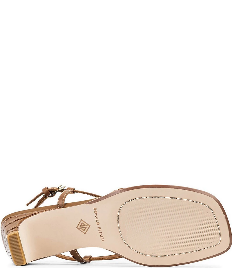 Donald Pliner Daffney Leather Slingback Croco Heel Sandals