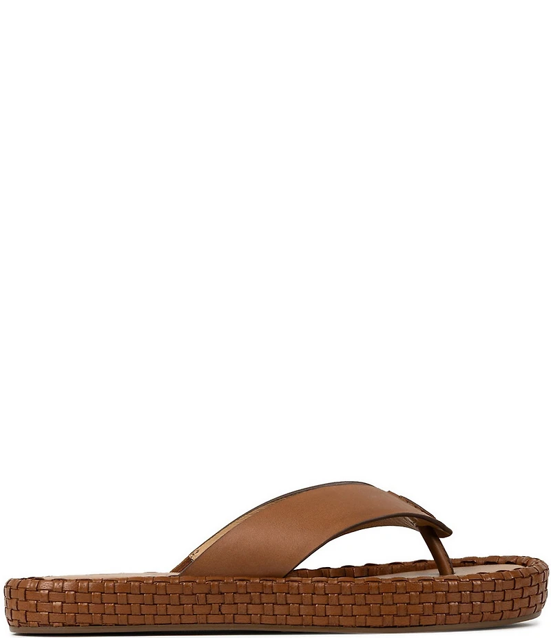 Donald Pliner Dasara Leather Woven Platform Thong Sandals