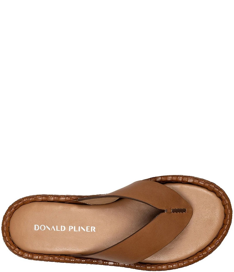Donald Pliner Dasara Leather Woven Platform Thong Sandals