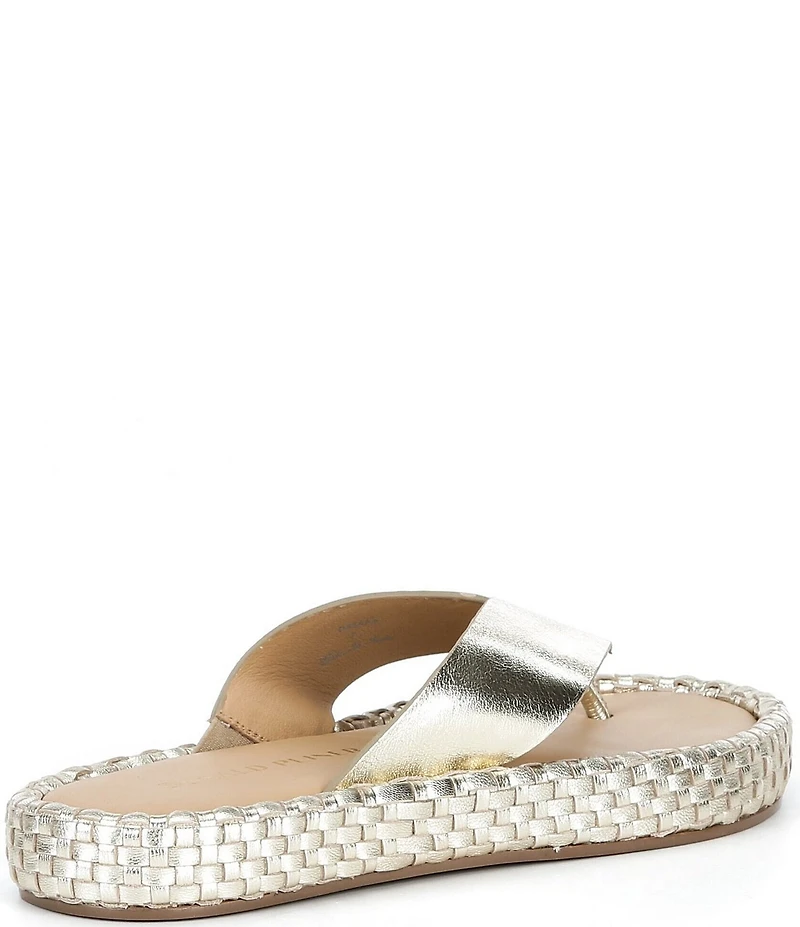 Donald Pliner Dasara Leather Woven Platform Thong Sandals