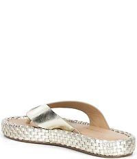 Donald Pliner Dasara Leather Woven Platform Thong Sandals