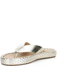 Donald Pliner Dasara Leather Woven Platform Thong Sandals