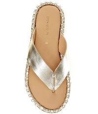 Donald Pliner Dasara Leather Woven Platform Thong Sandals