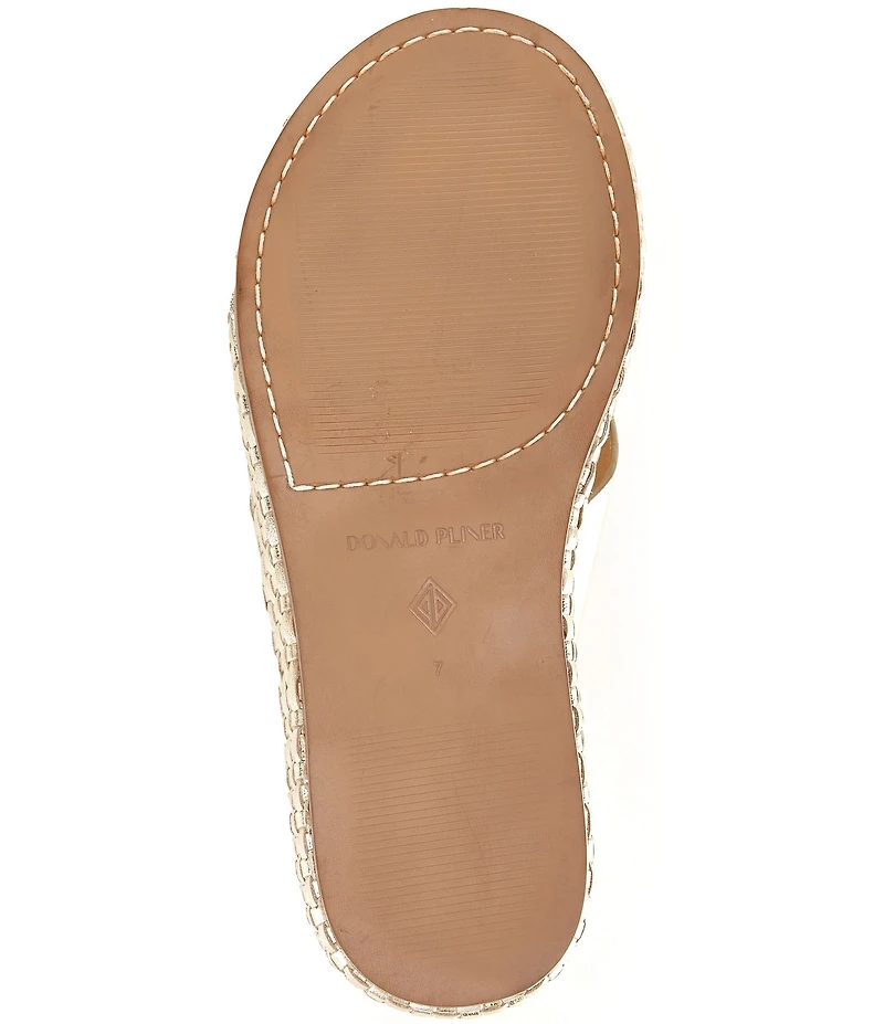Donald Pliner Dasara Leather Woven Platform Thong Sandals