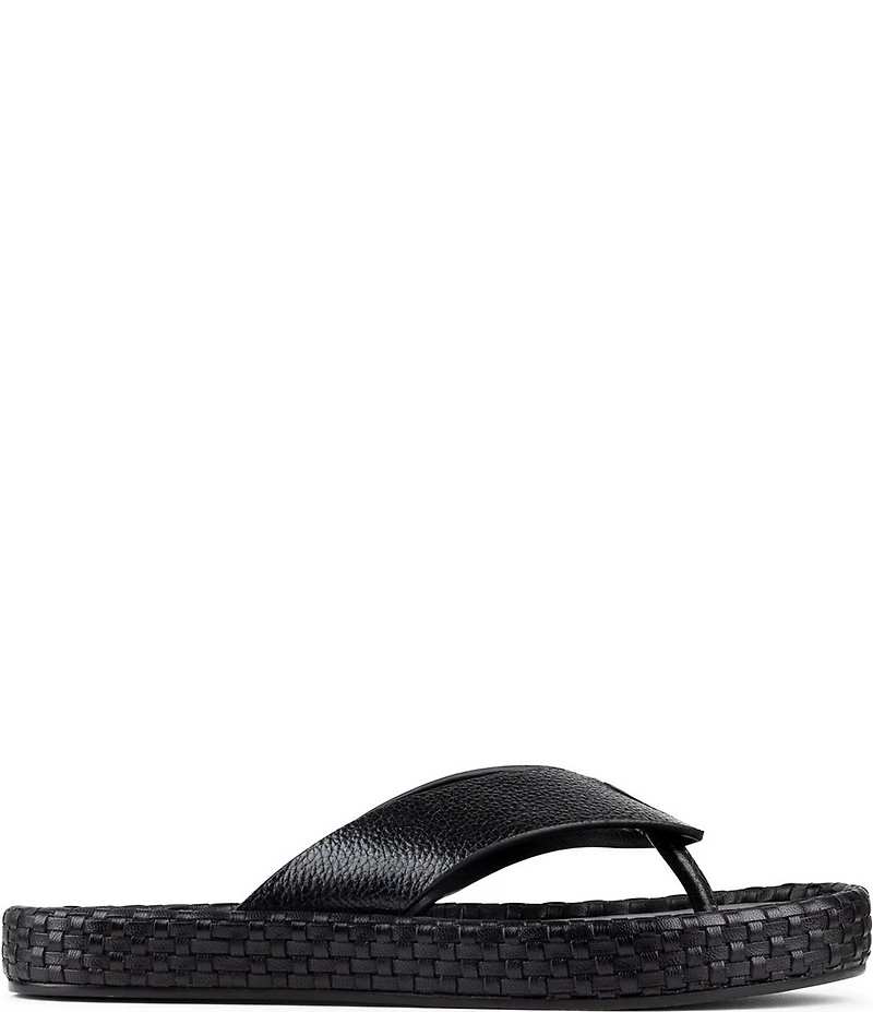 Donald Pliner Dasara Leather Woven Platform Thong Sandals