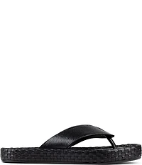 Donald Pliner Dasara Leather Woven Platform Thong Sandals