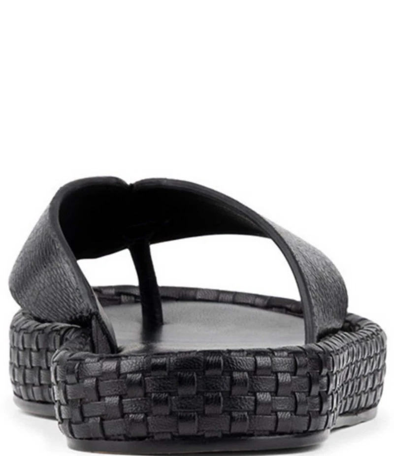 Donald Pliner Dasara Leather Woven Platform Thong Sandals