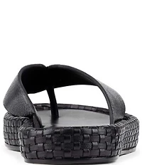Donald Pliner Dasara Leather Woven Platform Thong Sandals