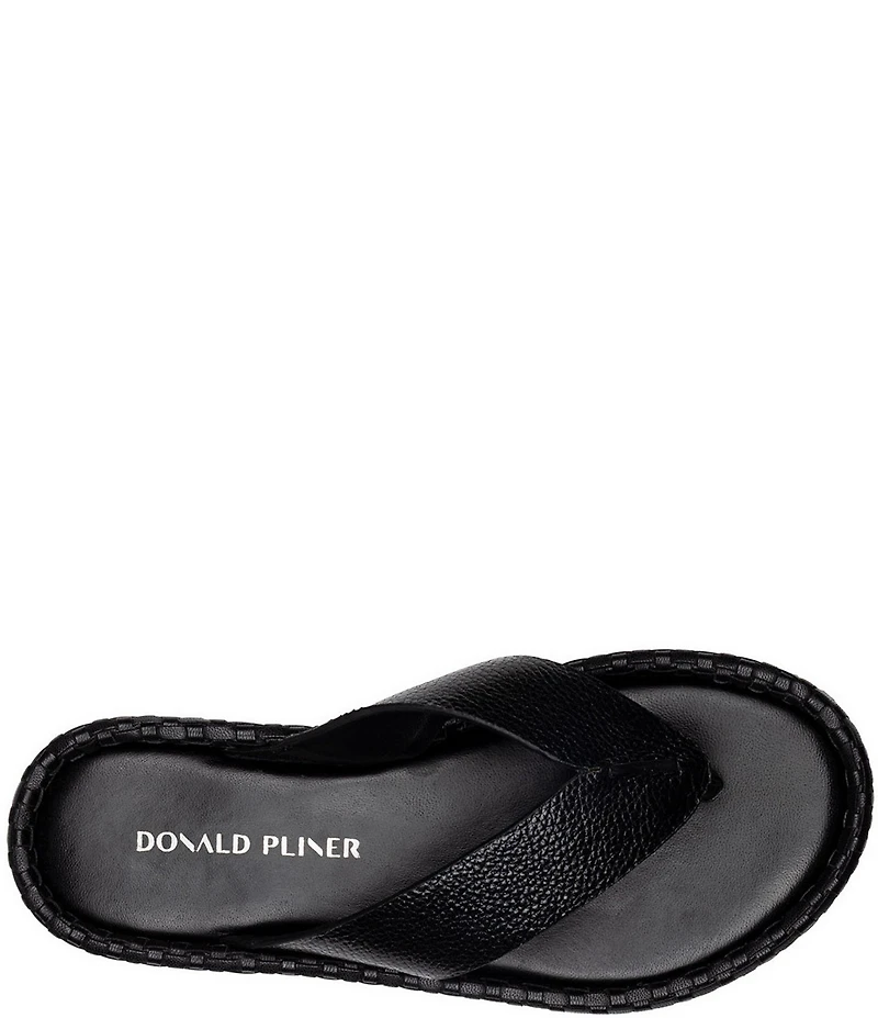 Donald Pliner Dasara Leather Woven Platform Thong Sandals
