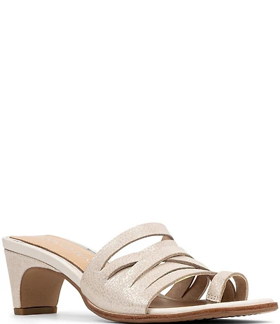 Donald Pliner Dayvi Metallic Tumbled Leather Toe Ring Dress Sandals